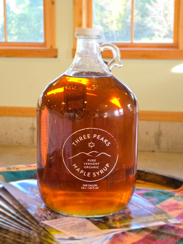 Three Peaks Maple Syrup Gallon Jug (Organic Maple Syrup)