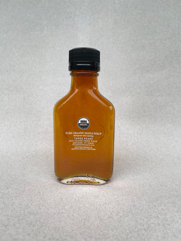 Three Peaks Maple Syrup - 3.4 oz. Flask (Organic Maple Syrup)