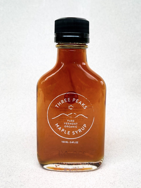 Three Peaks Maple Syrup - 3.4 oz. Flask (Organic Maple Syrup)