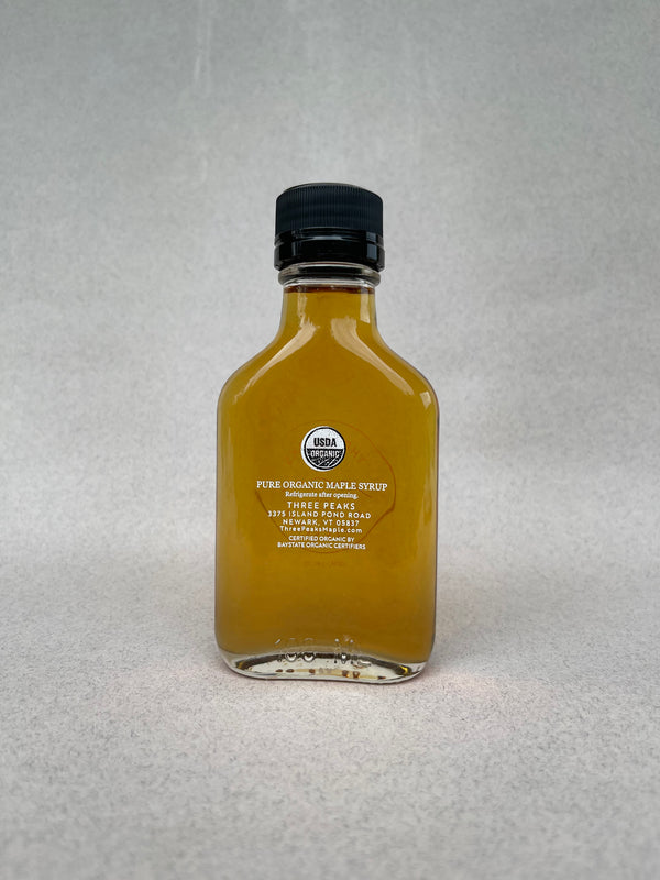 Three Peaks Maple Syrup - 3.4 oz. Flask (Organic Maple Syrup)