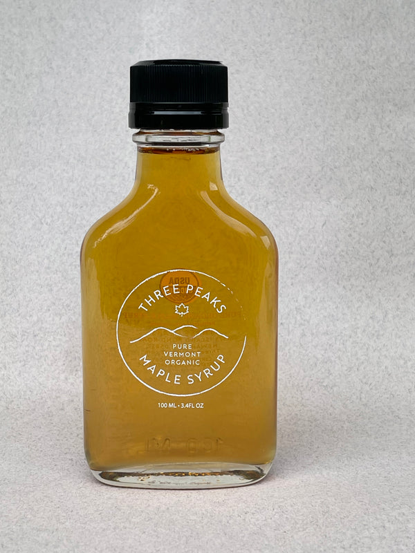 Three Peaks Maple Syrup - 3.4 oz. Flask (Organic Maple Syrup)