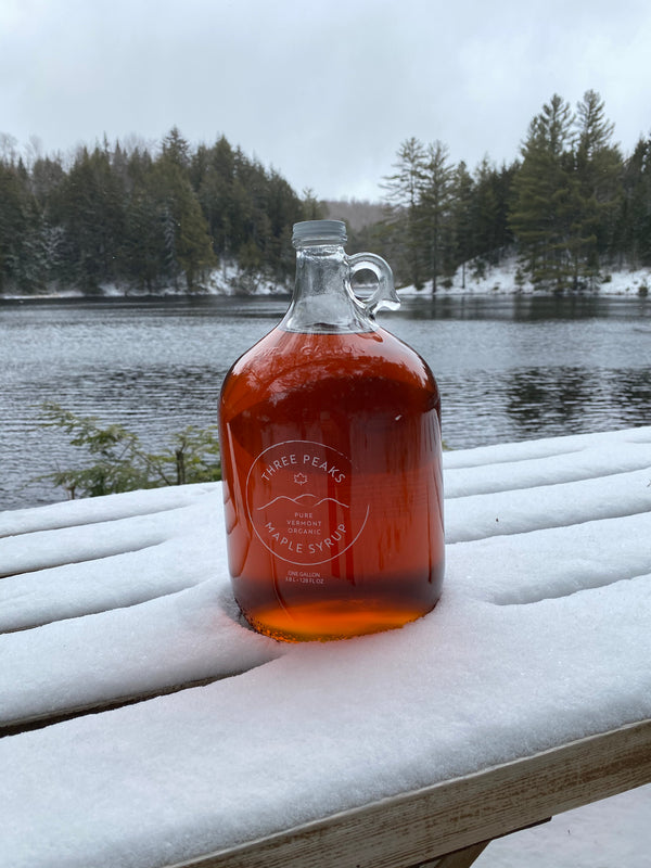 Three Peaks Maple Syrup Gallon Jug (Organic Maple Syrup)