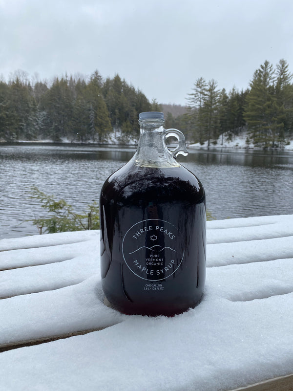 Three Peaks Maple Syrup Gallon Jug (Organic Maple Syrup)