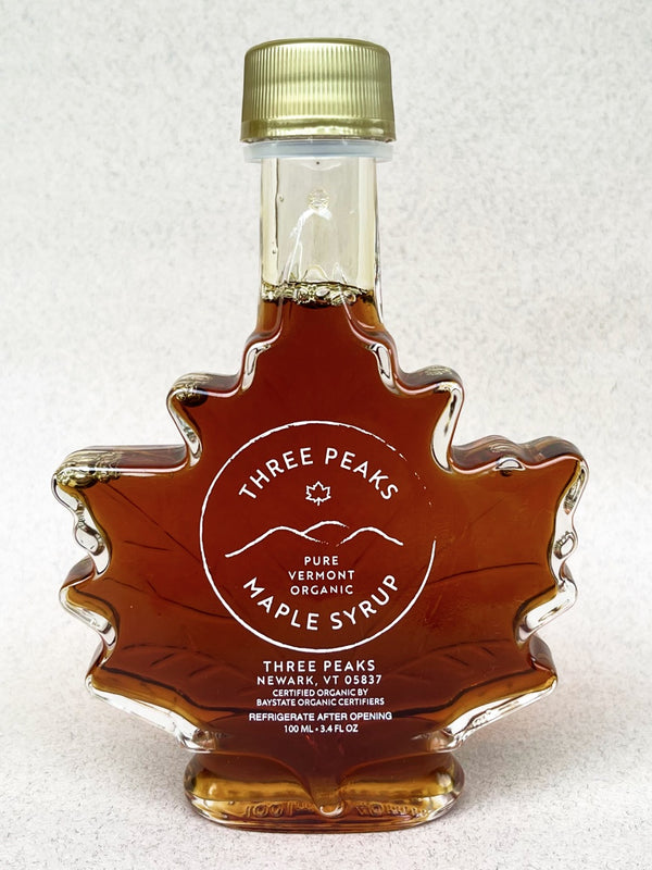 Three Peaks Maple 3.4oz Maple Leaf (Organic Maple Syrup)