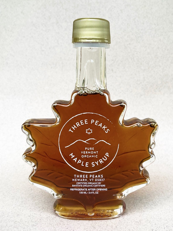 Three Peaks Maple 3.4oz Maple Leaf (Organic Maple Syrup)