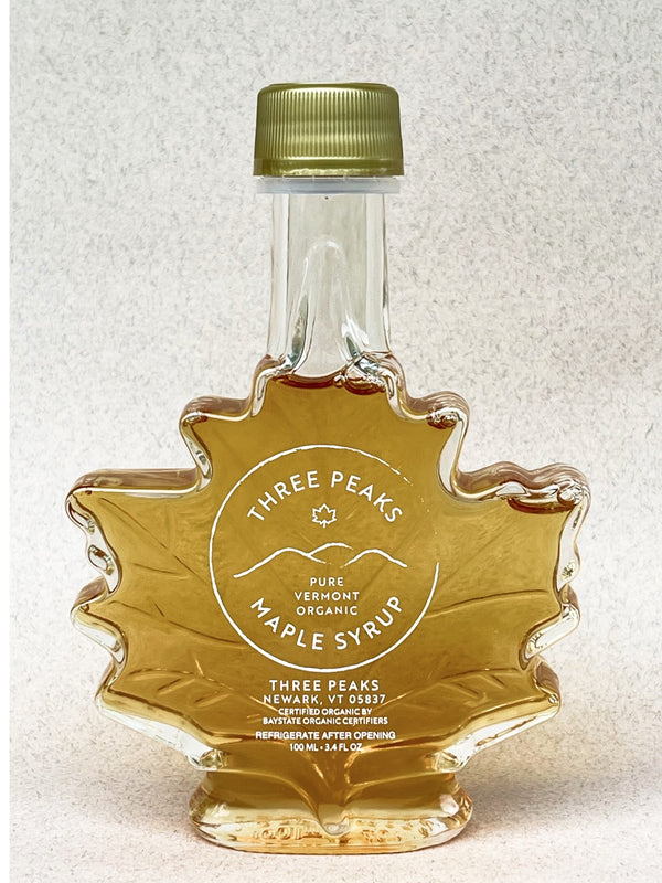 Three Peaks Maple 3.4oz Maple Leaf (Organic Maple Syrup)