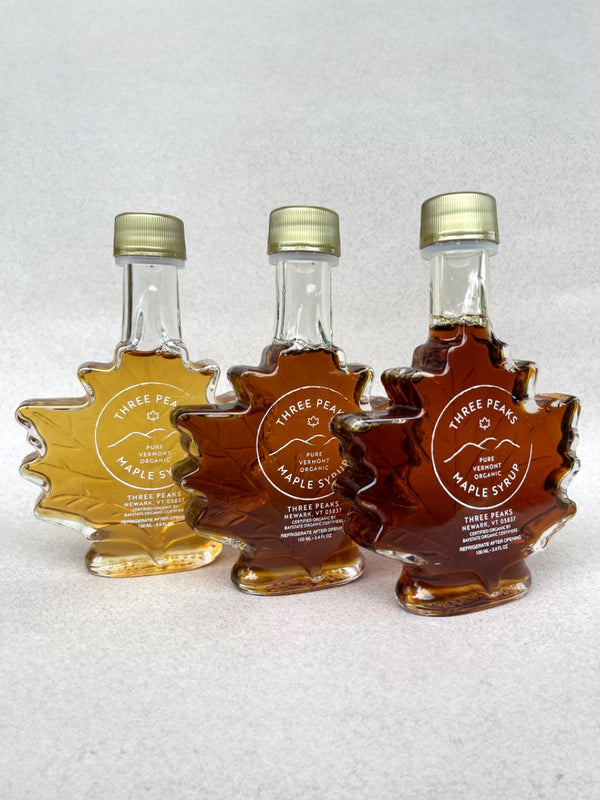 Three Peaks Maple 3.4oz Maple Leaf (Organic Maple Syrup)